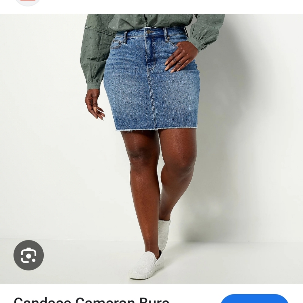 NWT CANDACE CAMERON BURE JEAN SKIRT PLUS 28W QVC A488178
